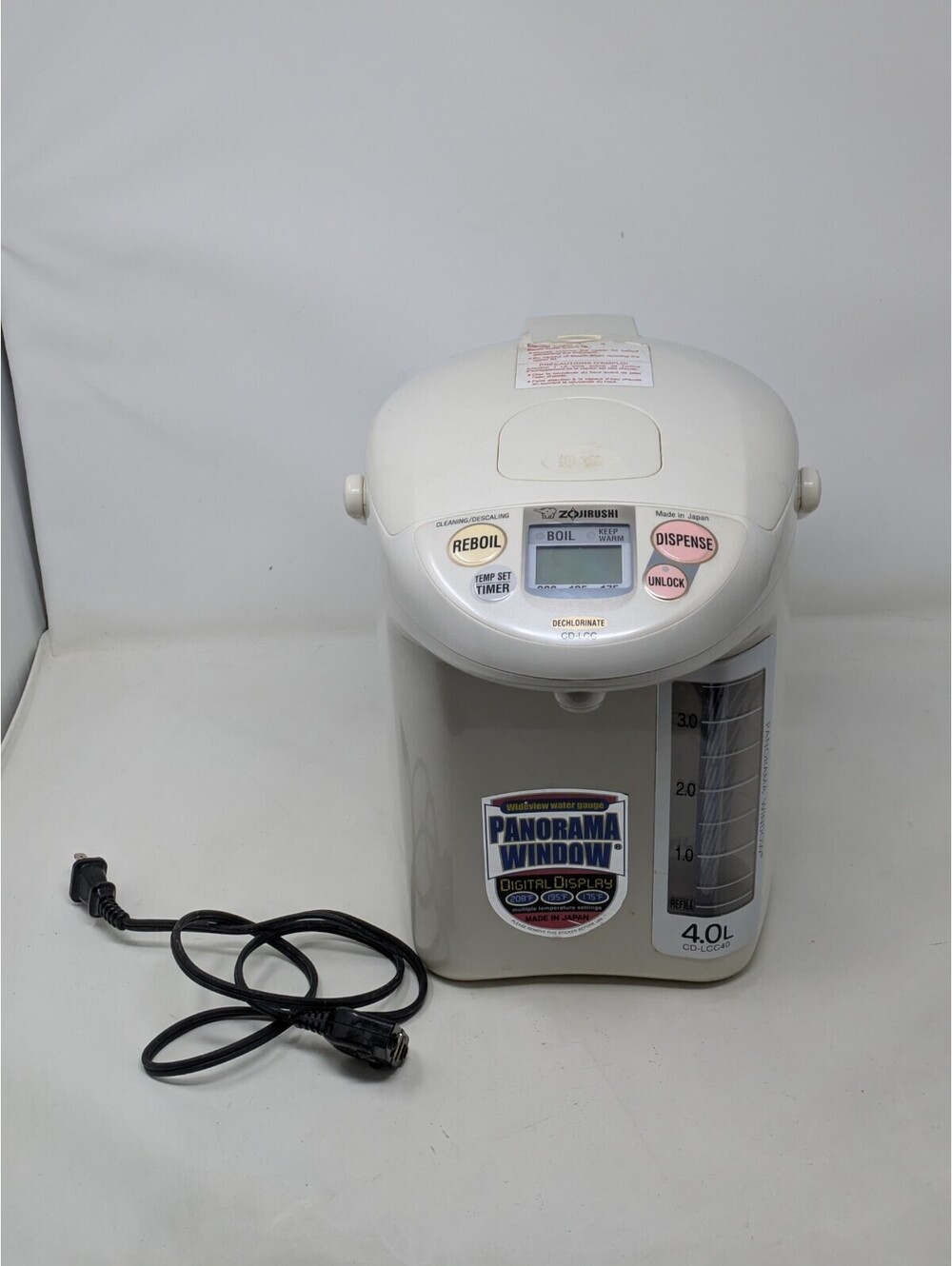 Zojirushi 4.0 L Hot Water Dispensing Pot Boiler CD-LCC40 - Tested